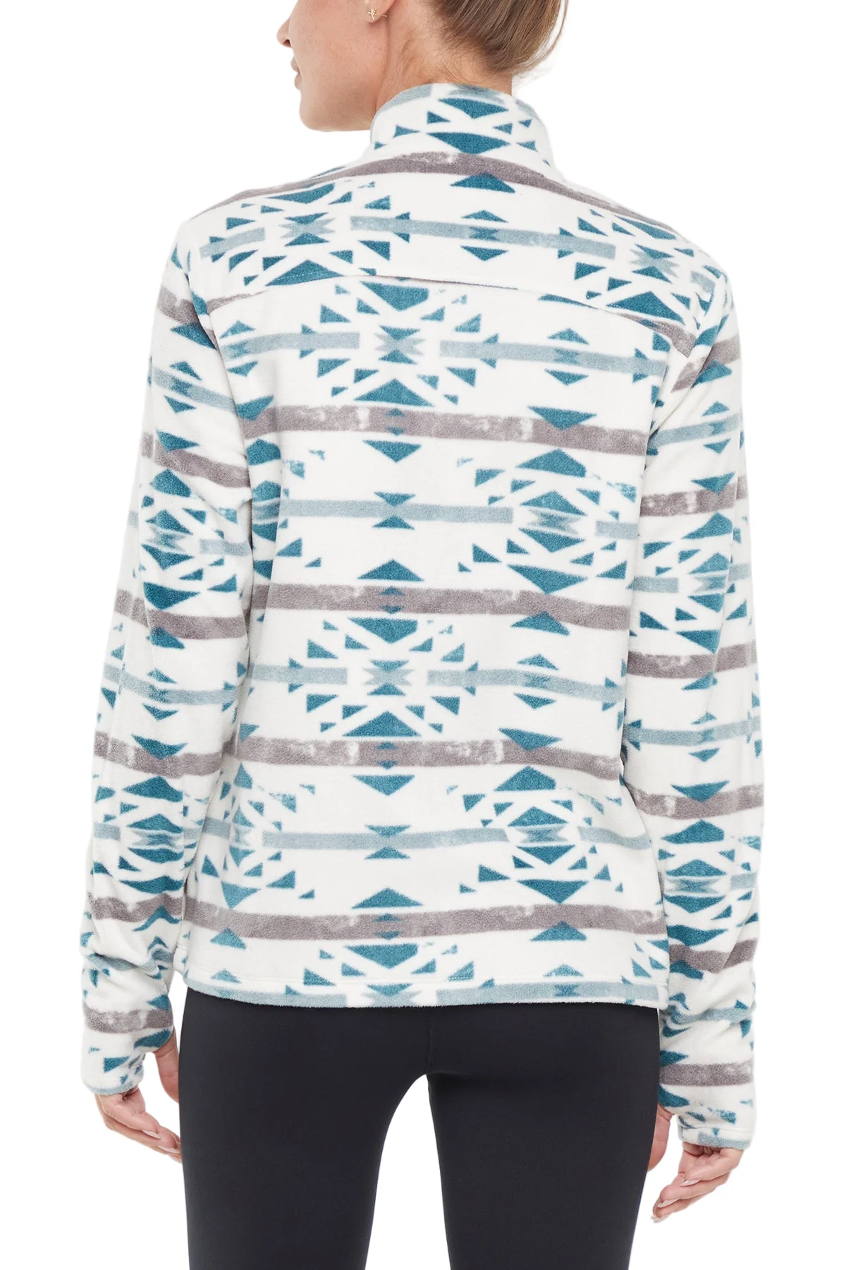 Treeline Fleece Jacket - Green Heron Native Geo Distressed - Image 2