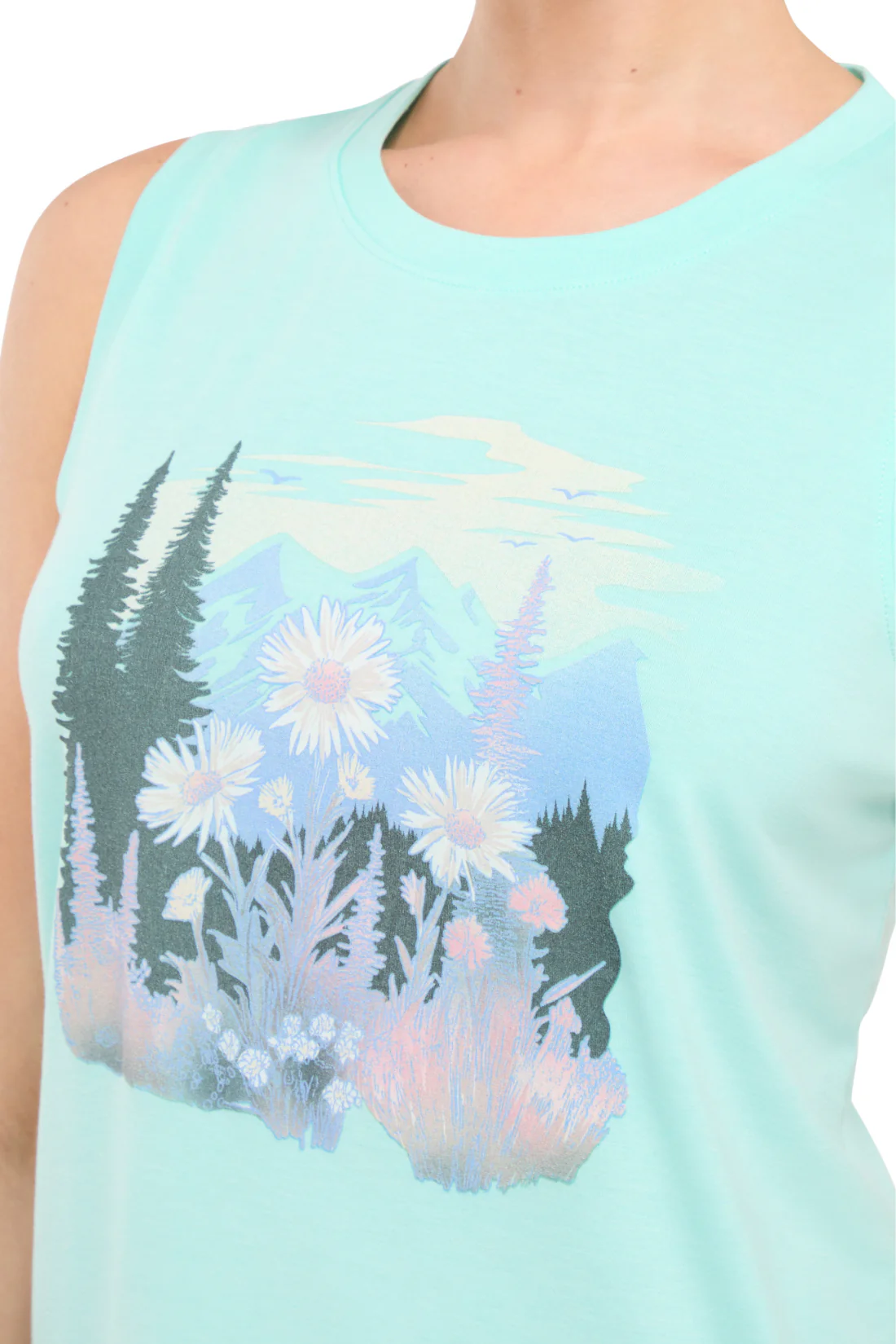 Ana Tank - Heather Frostbite Flowers On Mountains - Image 3