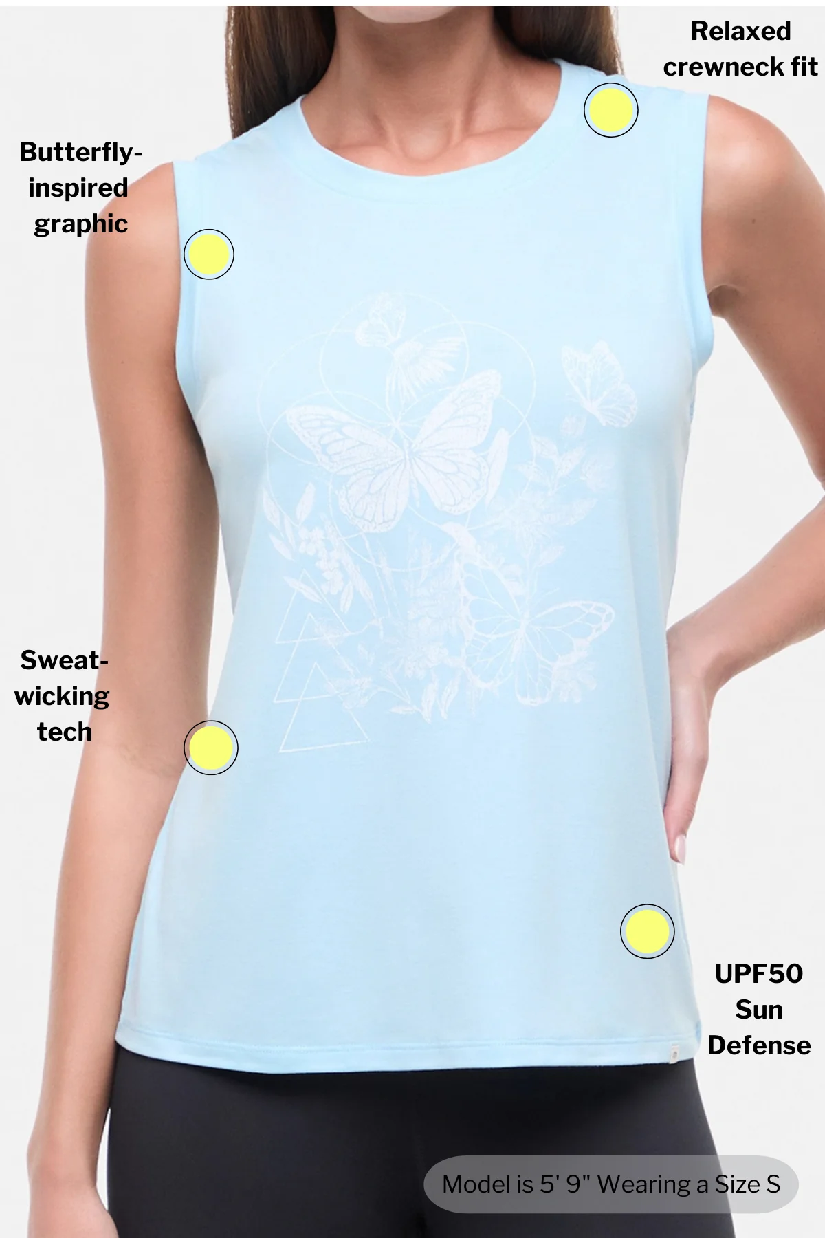 Ana Tank - Heather Ocean Current Butterfly Bunch - Image 4