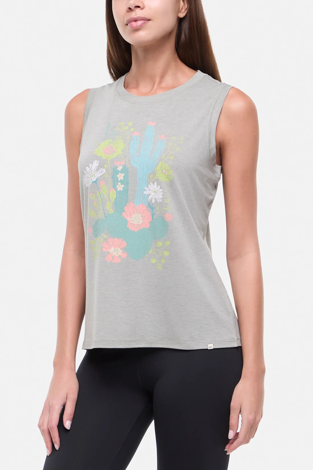 Ana Tank - Heather Shadow Distressed Floral Cactus - Image 6