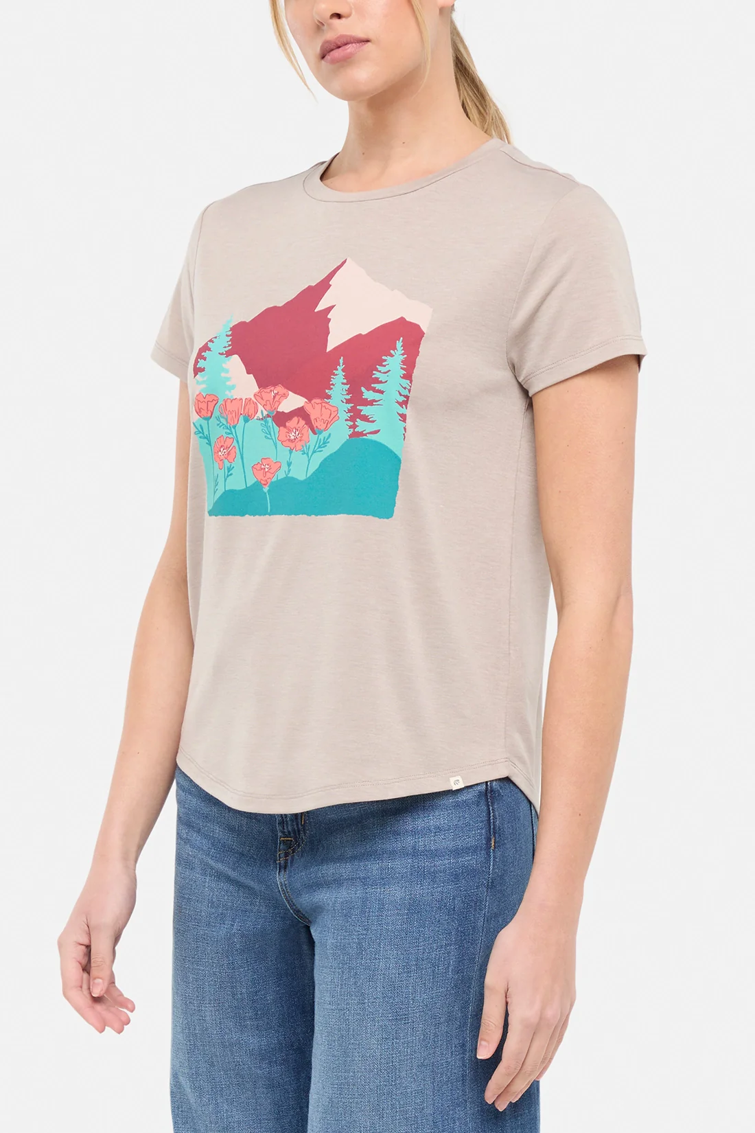 Monica Tee - Heather Atmosphere Poppies On Mountains - Image 4