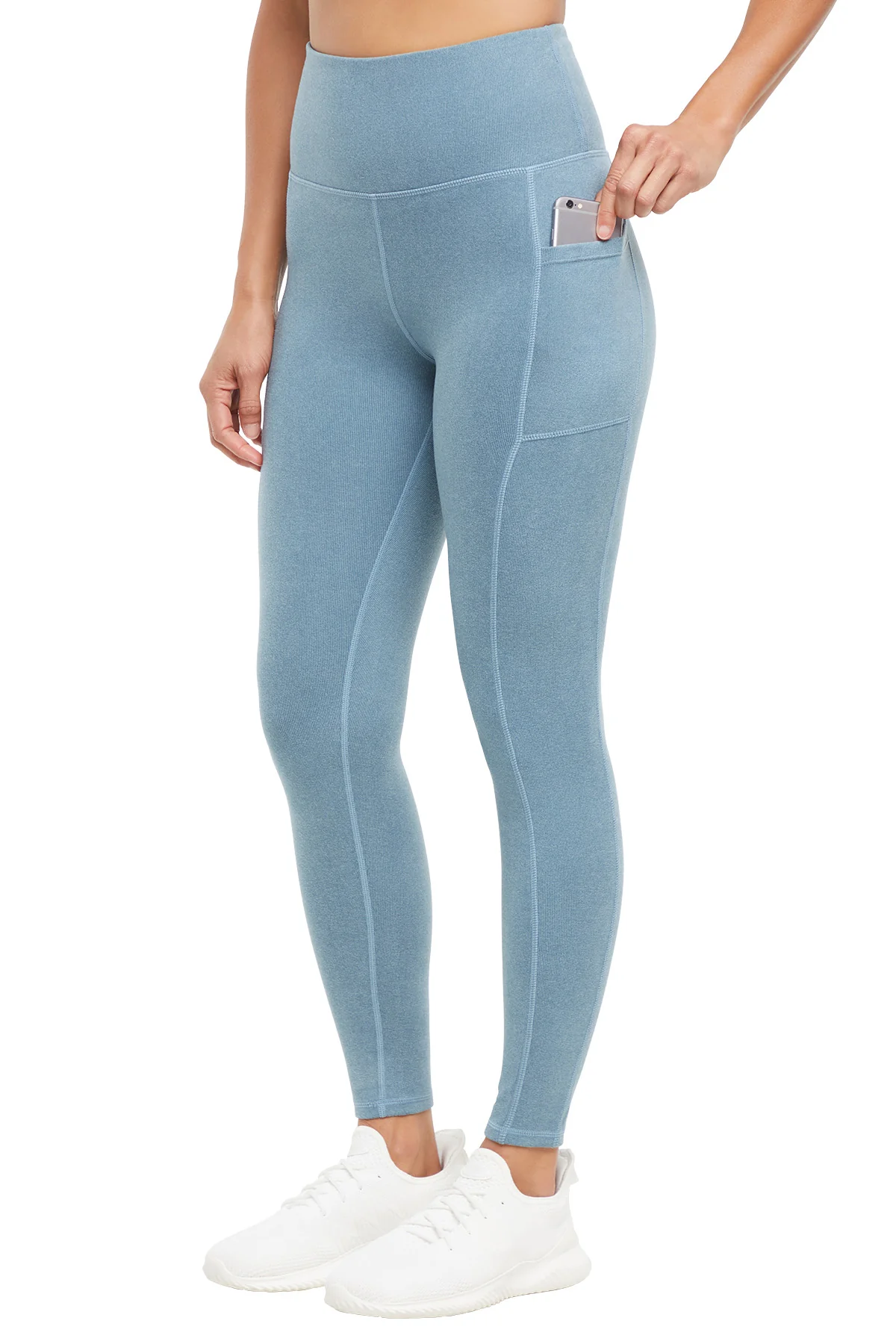 Riley Side Pocket Legging - Heather Bluestone