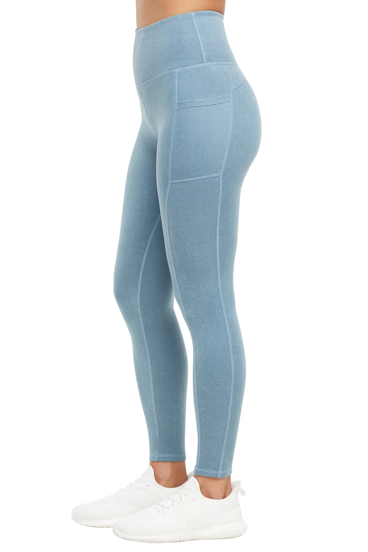 Riley Side Pocket Legging - Heather Bluestone - Image 5