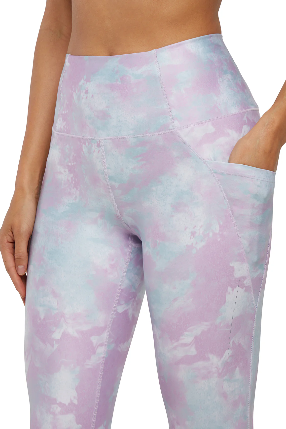 Jenny Side Pocket Mid Calf Capri - White Hazy Glow - Image 5