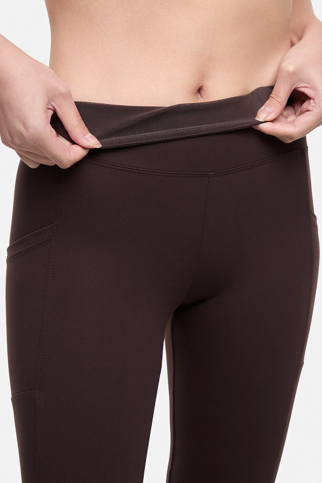 Eclipse Side Pocket Tummy Control Yoga Pant - Black Coffee - Image 5