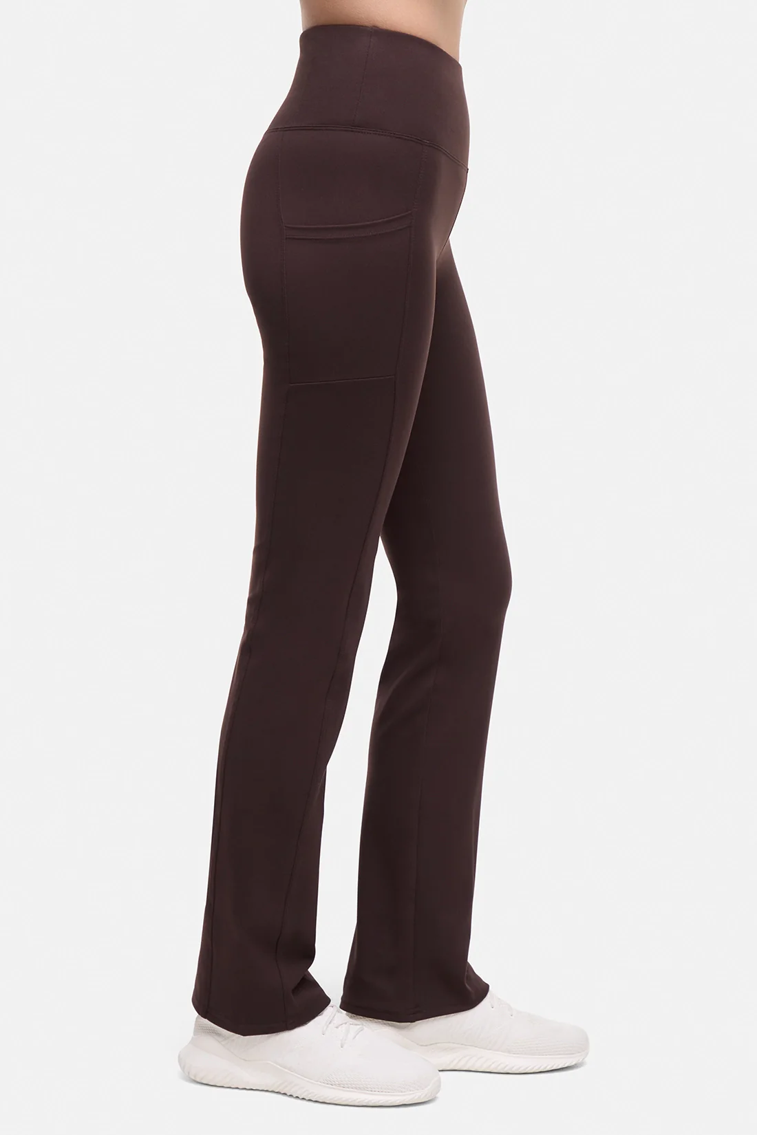 Eclipse Side Pocket Tummy Control Yoga Pant - Black Coffee - Image 8